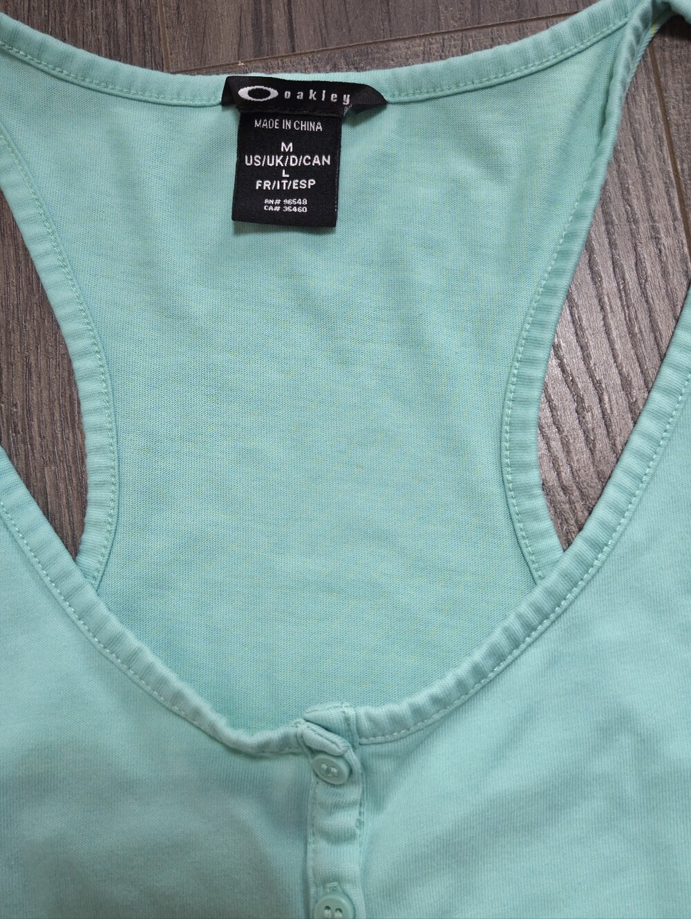 Oakley Teal Mint Button-Front Racerback Tank - Picture 2 of 5